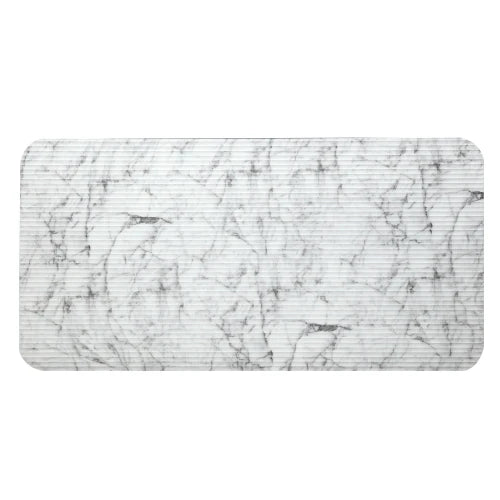 3pc Stylish Occasional Table Set White Marble Print Tempered Glass Top Coffee Table and End Tables Modern Home Furniture