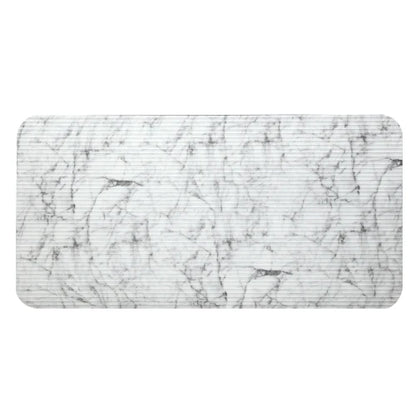 3pc Stylish Occasional Table Set White Marble Print Tempered Glass Top Coffee Table and End Tables Modern Home Furniture