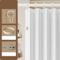 Bathroom Folding Linen Shower Curtain with Magnets Waterproof Suitable for Walk-in Shower Does Not Include Telesc