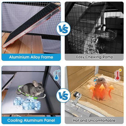 5-Level Stainless Steel Tray Small Animal Habitat Cage for Hamster Rat Rabbit Gerbil Squirrel Chameleon Lizard, Customized