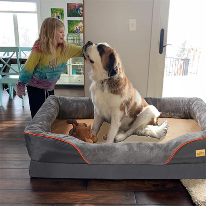 Jumbo Orthopedic Memory Foam Dog Bed  Water Proof Removal Cover