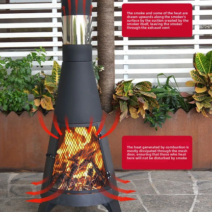 Large Capacity Wood Stove Outdoor Heater with Chimney Stainless Heating Gear Patio Heater Bonfire Aquecedor Lareira