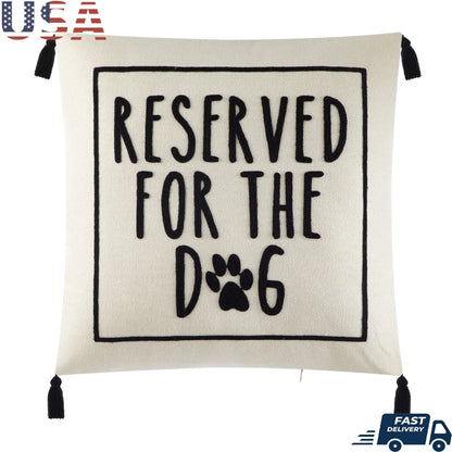Decorative Throw Pillow Reserved Dog Soft Cozy Cushion Living Room Bedroom Pet Lovers 18x18 Durable Fabric Zip Closure