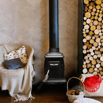 Popular.900 Square Foot Clean Cast Iron Log Burning Wood Stove Reaching Up T0 54,000 BTUswith Cool Touch Safety Handle