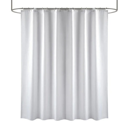 Heavy Duty Solid Shower Curtain Fabric Waterproof Bathroom Curtain Long Stall Size 230CM Black White Grey Brown Blue Color
