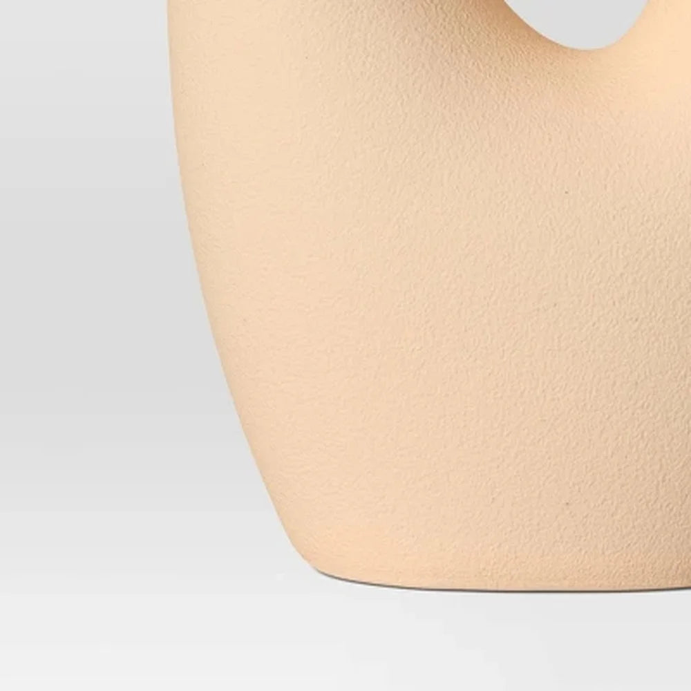 Ceramic Organic Modern Ring Vase Watertight Tabletop Decor Hand Wash Unique Silhouette Accent Piece Home Living Room Decor