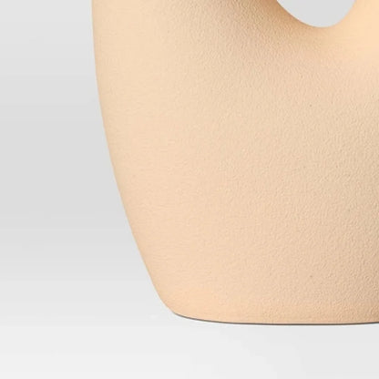 Ceramic Organic Modern Ring Vase Watertight Tabletop Decor Hand Wash Unique Silhouette Accent Piece Home Living Room Decor