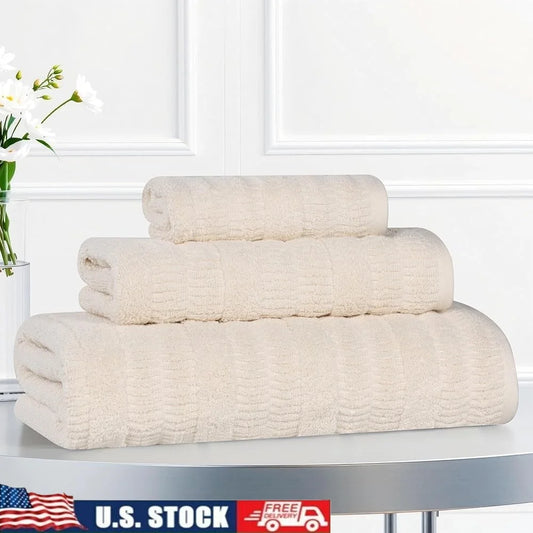 Medium Weight Cotton Blend Towels Quick Dry Ultra-Soft Bath Hand Face Towels Spa Essentials Eco-Friendly Absorbent Towels