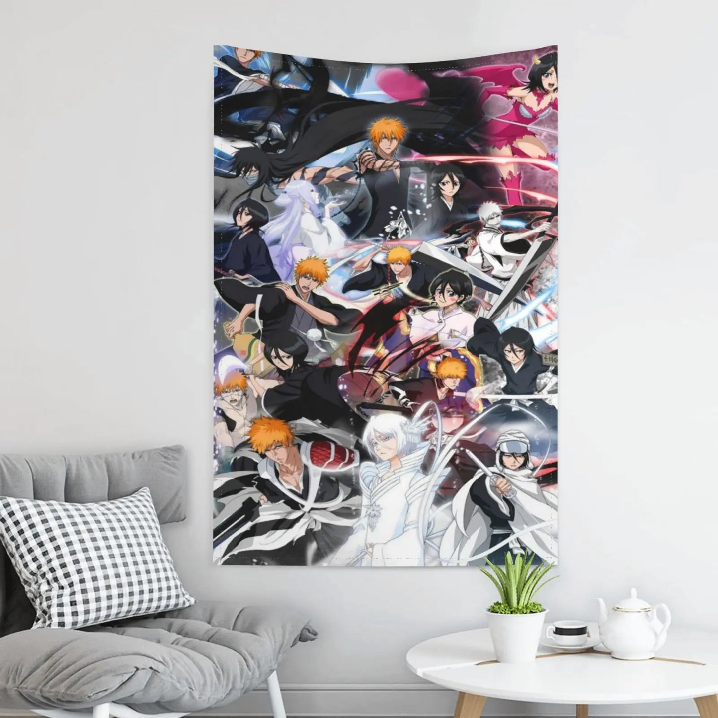 B-BLEACH Anime Tapestry, Home Decor, Hot-Blood Cartoon Character Wall Art Tapestries Backgrounds  For Living Room