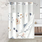 Plants Pattern No Hook Waterproof Shower Curtain, Removable