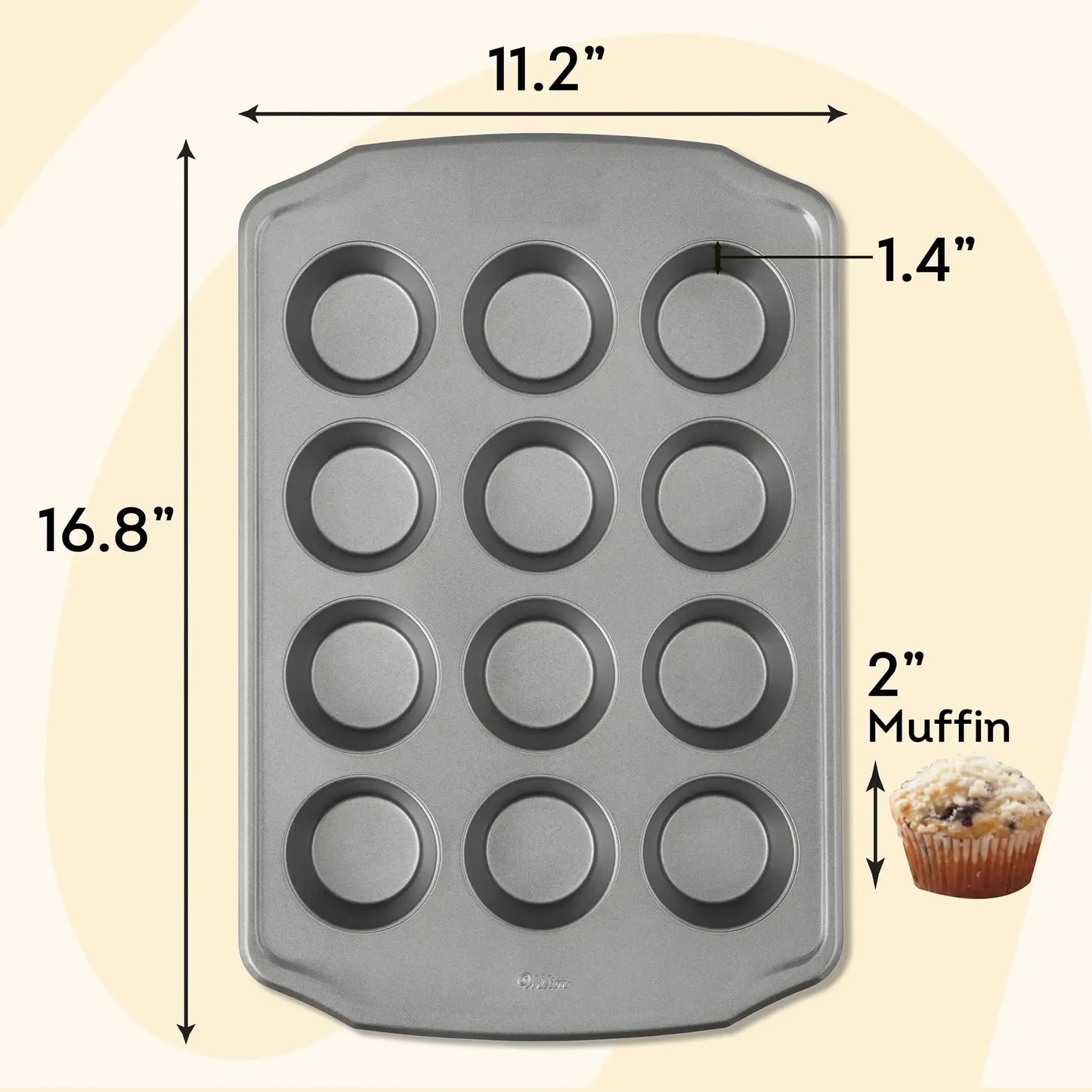 12 cup Non-Stick Steel Cupcake or Muffin Pan
