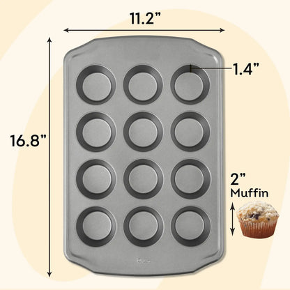 12 cup Non-Stick Steel Cupcake or Muffin Pan