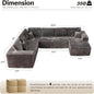 U Shaped Sofa Boneless Couch with Chaise 135" Cloud Modular Sectional Couch for Living Room Big Comfy Couches Set  furniture