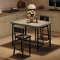 Dining Table Set for 2 w/Counter Height Table & 2 Upholstered Bar Stools, 3-Piece Kitchen Table Set with Footrest & Corner