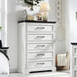 5 Drawer 46" Tall Wood Farmhouse Dresser Chests