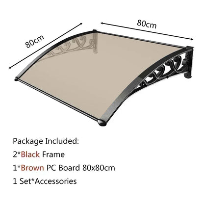 Door Window Awning Big Size PC Board Cover Outdoor Patio Canopy Sun Shelter Window Eaves Rain Cover Awning Aluminum Pergola