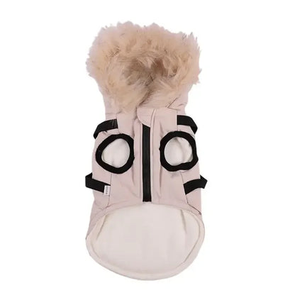 Winter Pet Dog Jacket With Harness Warm Dog Clothes Waterproof Hooded Coat for Small Medium Dogs