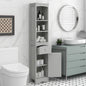 Tall Bathroom Cabinet, Freestanding Storage Cabinet with Drawer, MDF Board, Adjustable Shelf, Grey
