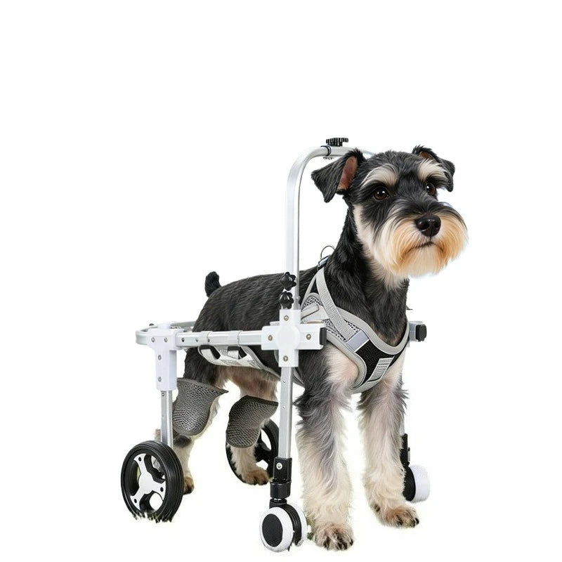 Upgraded Lightweight Extendable Adjustable Four Wheel Dog and Cat Wheelchair for Hind Limb Rear Leg Support Pet Mobility Aid
