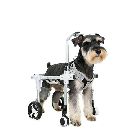 Upgraded Lightweight Extendable Adjustable Four Wheel Dog and Cat Wheelchair for Hind Limb Rear Leg Support Pet Mobility Aid