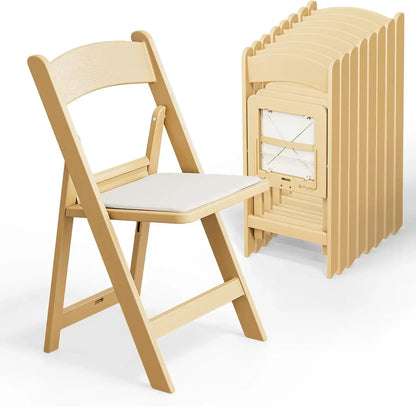 .Resin Folding Chairs with Cushion, Foldable Plastic Chair with Comfortable Padded Seats, Perfect for Event Party Indoor Out
