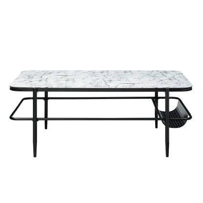 3pc Stylish Occasional Table Set White Marble Print Tempered Glass Top Coffee Table and End Tables Modern Home Furniture