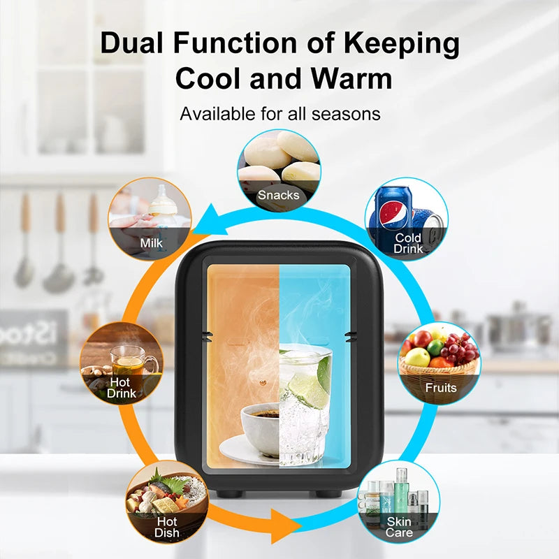 Crownful 4L Mini Fridge Refrigerator Portable Refrigerator Constant Temperature Car Mini Fridge for Home