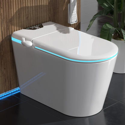 Nordic Smart Toilet With Bidet And Auto-Open Lid, ADA Compliant Chair Height,Soft-Closing Heat Seat, Tankless 1.28 Gall