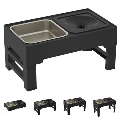 3 In 1 Pet Stainless Steel Water and Food Bowls