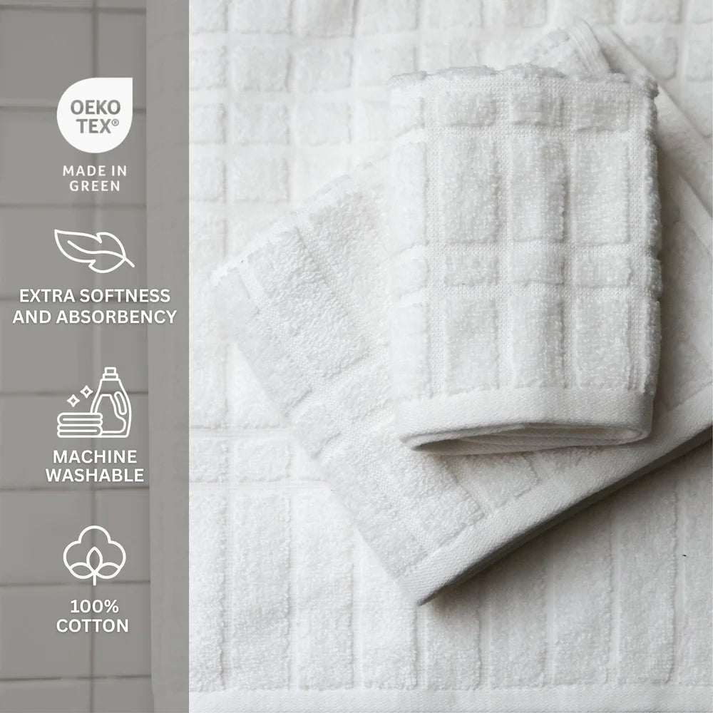 6-Piece Cotton Towel Set Soft Absorbent Bath Towels Hand Towels Washcloths