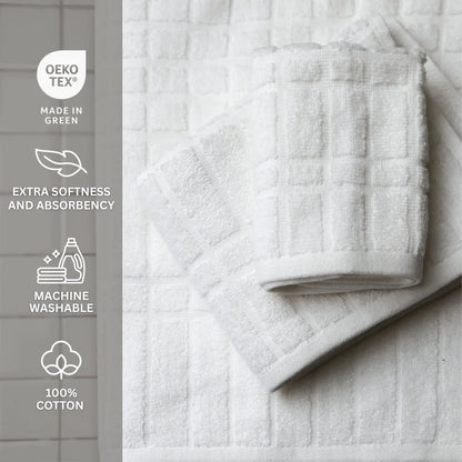 6-Piece Cotton Towel Set Soft Absorbent Bath Towels Hand Towels Washcloths