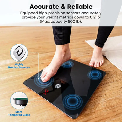 Bathroom Scale for Body Weight, Digital Weight Scales 500lb Heavy Duty Measuring Device for People Accurate BMI Weighing Machine
