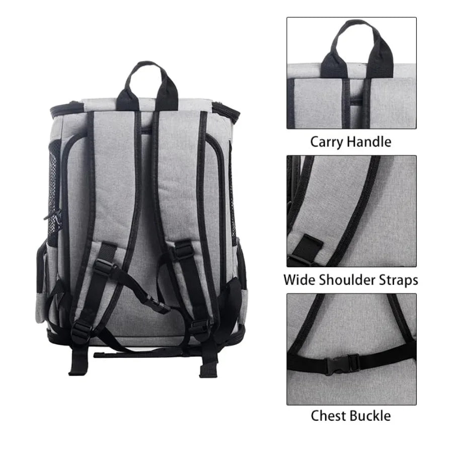 Expandable Cat Carrier Backpack Large Soft Airline Approved Collapsible Pet Bag for Small Dogs Puppies Medium Cats Breathable P
