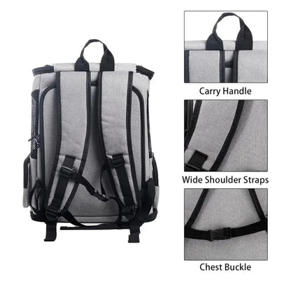 Expandable Cat Carrier Backpack Large Soft Airline Approved Collapsible Pet Bag for Small Dogs Puppies Medium Cats Breathable P