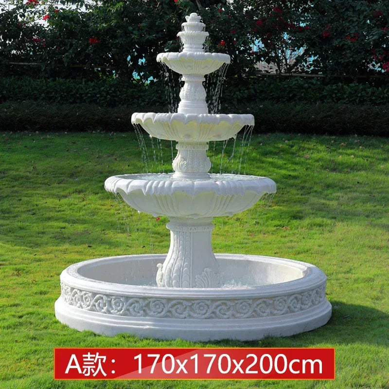 Outdoor garden, fish pond, water feature, courtyard floor-to-ceiling decoration Large European-style flowing water fountain,