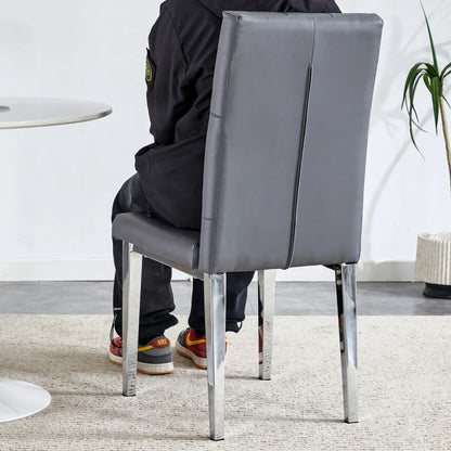 Grey Armless Dining Chair -4-piece Set, Modern Small House Restaurant Furniture Set