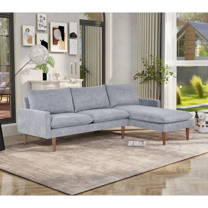 L-shaped sofa with padded cashmere: Ideal for living rooms, apartments - easy to assemble and maintain