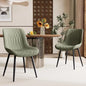 Black Dining Chairs Set of 2 with High Backs Mid Century Modern Kitchen & Dining Room Chairs PU Faux Leather Upholstered