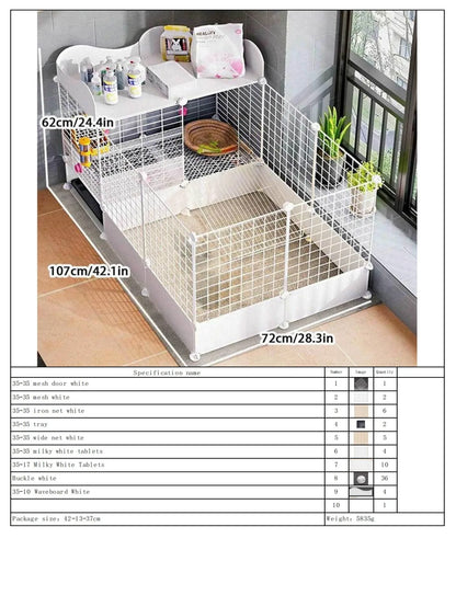 Rabbit Cage, Indoor Rabbit Cage for Home Use, Anti-Urination, Large Pet Enclosure, Double-Layer Small Pet New Type House