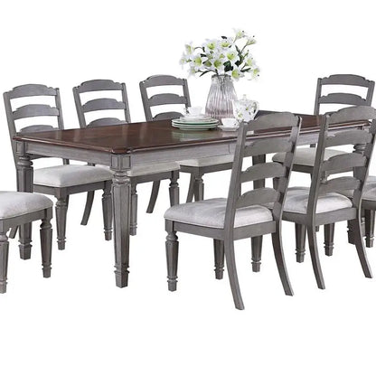 Contemporary 9-Piece Dining Set with Leaf, Includes Dining Table & 8 Ladder Back Chairs