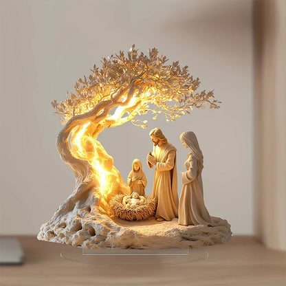1Pc Easter 2D Nativity Scene Figurine Tabletop Decor Nativity Figurines Set Home Decoration Church Gift