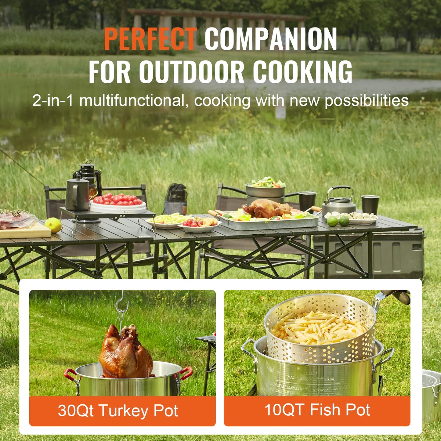 Gas One Turkey Fryer Propane Burner Complete Kit 30 Qt. Turkey and 10 Qt. Fish Fryer Boiler Steamer Set