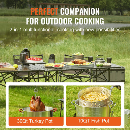 Gas One Turkey Fryer Propane Burner Complete Kit 30 Qt. Turkey and 10 Qt. Fish Fryer Boiler Steamer Set