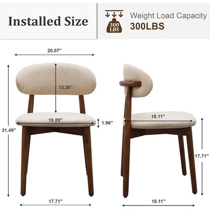 Dining Chairs Set o 4,  Upholstered Chairs, Wooden Dining Room Chair with Curved Back or Kitch