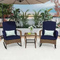 3-Piece Patio Furniture Set, 2wickerOutdoor Rocking Chairs with Rattan Coffee Table