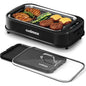 CUSIMAX 1500W Indoor Electric Grill Smokeless Korean BBQ Griddle LED Smart Display Home Cooking Appliance
