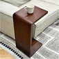 Solid Wood End Table For Couch C Shaped Mini Sofa Side Table For Small Narrow Spaces Wooden Nightstand For Living Room Bedroom