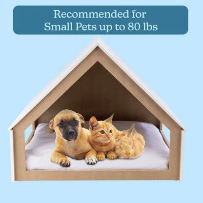 Indoor Dog House for Small to Medium Pets up to 80lbs Wooden Doghouse with Cushion for Cozy Indoor Shelter WeatherResistant and