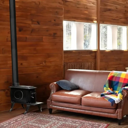 Popular.900 Square Foot Clean Cast Iron Log Burning Wood Stove Reaching Up T0 54,000 BTUswith Cool Touch Safety Handle