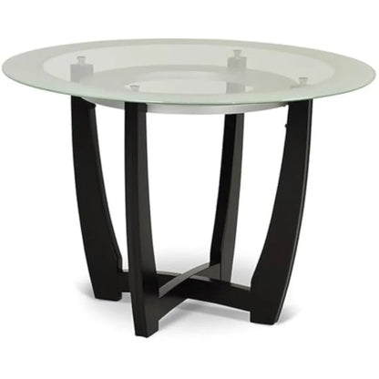 Carell Furniture 45" Round Glass Top Dining Table in Espresso Finish Base